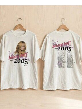 Hilary Duff 2005 Tour Vintage Style Graphic T-Shirt Reprint